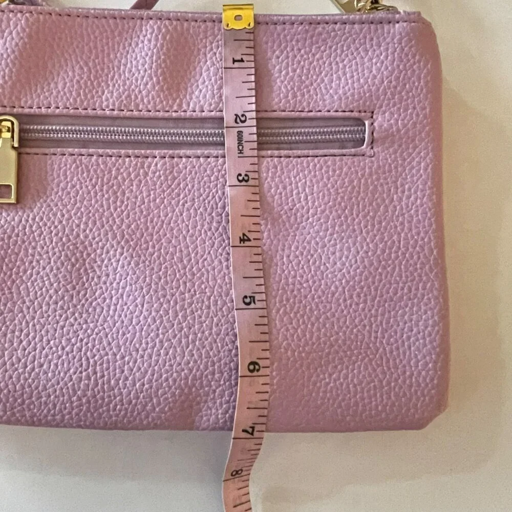 AR New York Pebbled Lavender Purple Crossbody Bag Multi Compartment